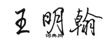 駱恆光王明翰行書個性簽名怎么寫