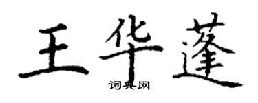 丁謙王華蓬楷書個性簽名怎么寫