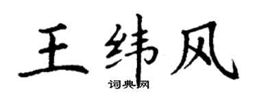 丁謙王緯風楷書個性簽名怎么寫