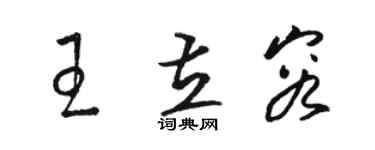 駱恆光王立容草書個性簽名怎么寫