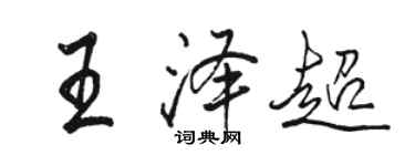 駱恆光王澤超行書個性簽名怎么寫