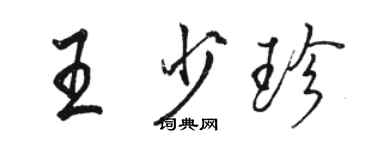 駱恆光王少珍行書個性簽名怎么寫