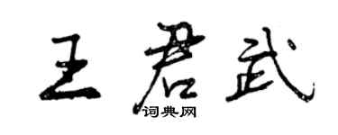 曾慶福王君武行書個性簽名怎么寫