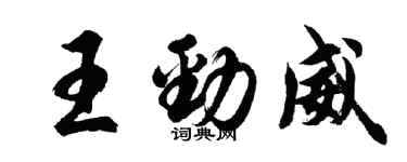 胡問遂王勁威行書個性簽名怎么寫