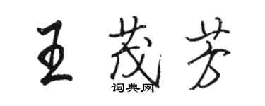 駱恆光王茂芳行書個性簽名怎么寫