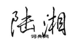 駱恆光陸湘行書個性簽名怎么寫