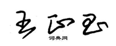 朱錫榮王正昌草書個性簽名怎么寫