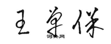 駱恆光王單保草書個性簽名怎么寫