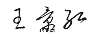 駱恆光王景紅草書個性簽名怎么寫