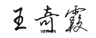 駱恆光王奇霞行書個性簽名怎么寫