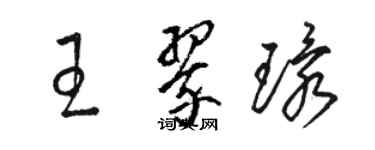 駱恆光王翠環草書個性簽名怎么寫