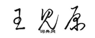 駱恆光王見原草書個性簽名怎么寫