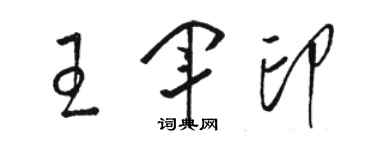 駱恆光王軍印草書個性簽名怎么寫