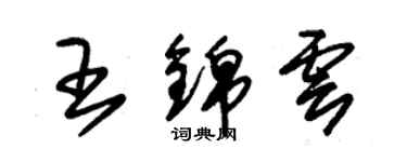 朱錫榮王錦雲草書個性簽名怎么寫