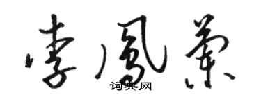 駱恆光李鳳蘭草書個性簽名怎么寫