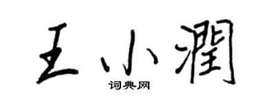 王正良王小潤行書個性簽名怎么寫