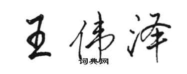 駱恆光王偉澤行書個性簽名怎么寫