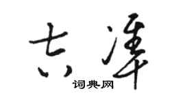 駱恆光吉準草書個性簽名怎么寫