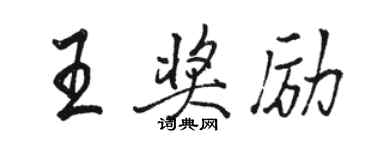駱恆光王獎勵行書個性簽名怎么寫