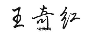 駱恆光王奇紅行書個性簽名怎么寫