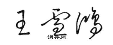 駱恆光王雪鴻草書個性簽名怎么寫