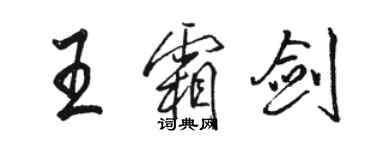 駱恆光王霜劍行書個性簽名怎么寫