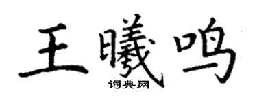 丁謙王曦鳴楷書個性簽名怎么寫