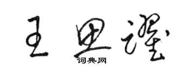 駱恆光王思躍草書個性簽名怎么寫