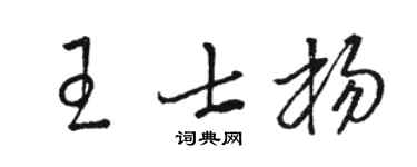 駱恆光王士楊草書個性簽名怎么寫