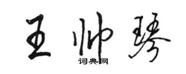 駱恆光王帥琴行書個性簽名怎么寫