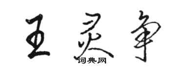 駱恆光王靈爭行書個性簽名怎么寫