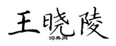 丁謙王曉陵楷書個性簽名怎么寫