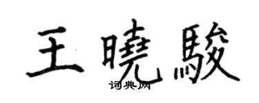 何伯昌王曉駿楷書個性簽名怎么寫