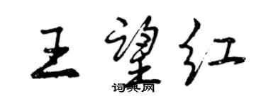 曾慶福王望紅行書個性簽名怎么寫