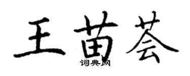 丁謙王苗薈楷書個性簽名怎么寫