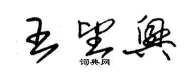 朱錫榮王望興草書個性簽名怎么寫