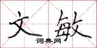 侯登峰文敏楷書怎么寫