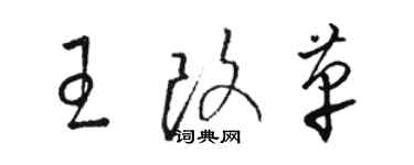 駱恆光王改革草書個性簽名怎么寫