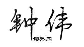 曾慶福鍾偉行書個性簽名怎么寫