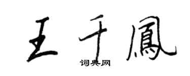 王正良王千鳳行書個性簽名怎么寫