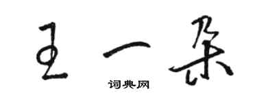 駱恆光王一朵草書個性簽名怎么寫