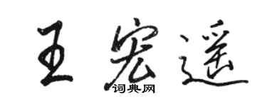 駱恆光王宏遙行書個性簽名怎么寫