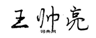 曾慶福王帥亮行書個性簽名怎么寫