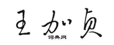 駱恆光王加貞草書個性簽名怎么寫