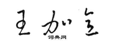 駱恆光王加意草書個性簽名怎么寫