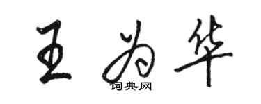 駱恆光王為華行書個性簽名怎么寫