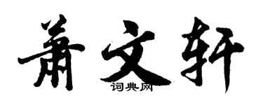 胡問遂蕭文軒行書個性簽名怎么寫