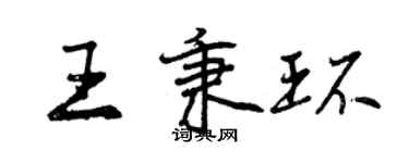 曾慶福王秉環行書個性簽名怎么寫