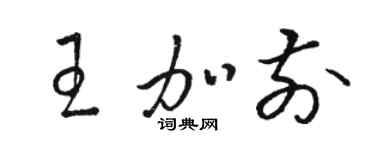 駱恆光王加前草書個性簽名怎么寫