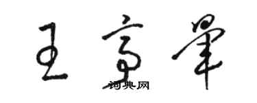 駱恆光王亭暈草書個性簽名怎么寫